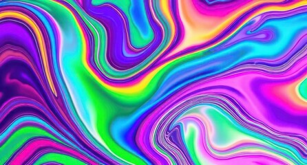 Obraz premium Vibrant Liquid Marble Abstract Fluid Art Background Colorful Swirl Pattern Iridescent Ink Flow Modern Design Element