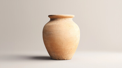 simple earthenware jar with round ball shape, showcasing natural clay texture and warm tones, perfect for rustic decor or as unique storage solution