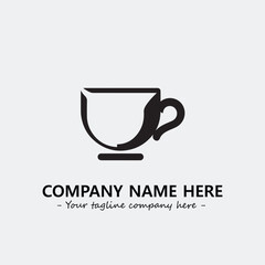 Cup illustration black and white for logo company vector image

