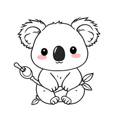 Fototapeta premium Cute Koala Clipart Kawaii Baby Koala Bear Illustration