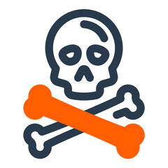 Skull and Crossbones with Danger Symbol