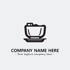 Cup illustration black and white for logo company vector image
