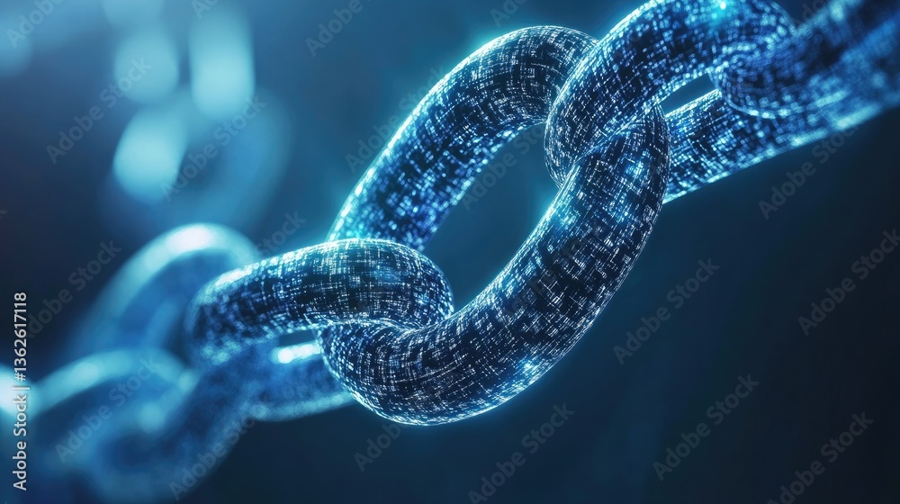 Poster ai-powered blockchain security system encrypting digital transactions and preventing cybersecurity t