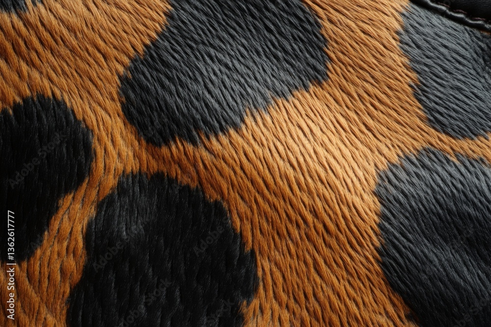 Poster detailed close-up of a leopard's fur pattern showcasing striking colors and textures in natural ligh