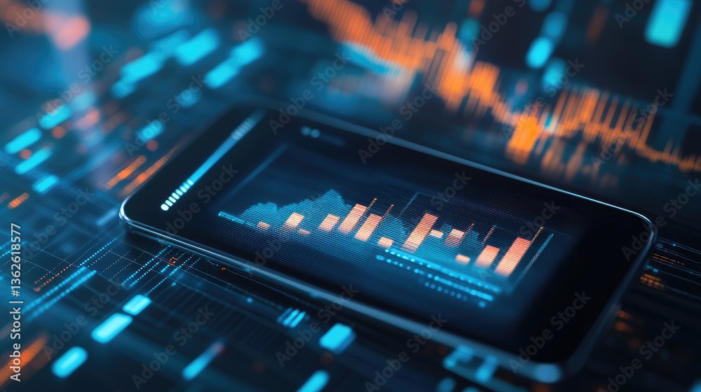 Poster ai-powered investment features within an e-wallet, analyzing financial data and suggesting optimized