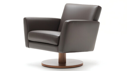 Naklejka premium A leather chair with a wooden base
