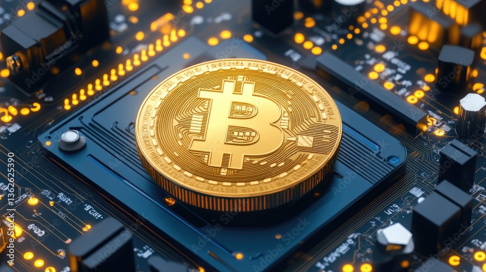 Poster cryptocurrency exchange platform showing real-time transactions, secure blockchain verification, and