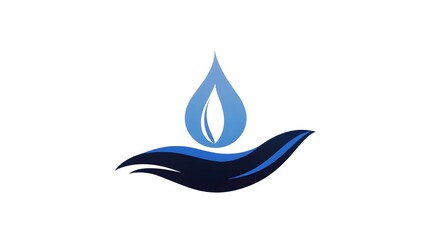 Fototapeta premium Design a minimalist logo for a water company, incorporating water droplets or waves. concept for freshness, hydration, purity, environmental responsibility.