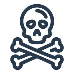 Skull and Crossbones with Danger Symbol