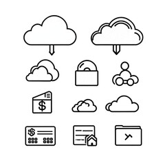 クラウドとテクノロジー関連のアイコンセット｜Cloud and Technology Icon Set