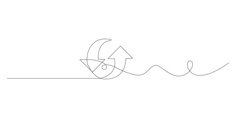 Continuous one line drawing recycling symbol Recycling icon Ecology concept illustration