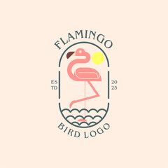 flamingo bird logo template vector © GRAdasee