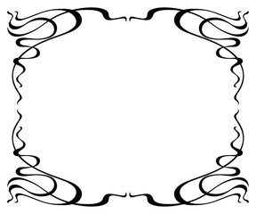 Frame in art nouveau style. Decorative curl element.