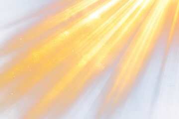 Golden light rays burst from heaven.