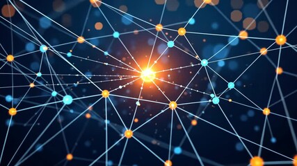radiant central node connected by network lines to surrounding nodes, representing advanced connectivity and data transfer, concept of networking, internet infrastructure, zoom out
