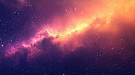 Fototapeta premium Vibrant Cosmic Nebula with Fiery Colors and Starry Background in Deep Space Exploration Imagery