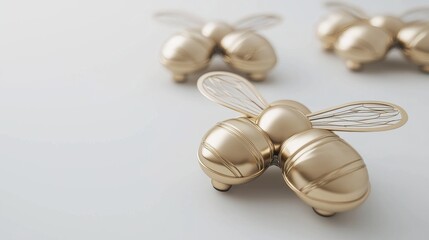 Stylish decorative bee sculptures on a light background.