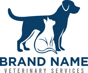 dog and cat Veterinary Logo vector