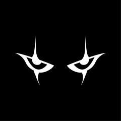 Sharp Evil Eyes Icon - Dark Aesthetic Vector Design
