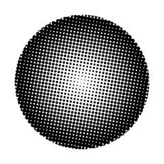Black gradient halftone circle. Circles texture halftone dots backgrounds. Vector retro old comic dots halftone noise, arts. Spray points grain, grunge effect for pop artworks
