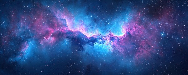 Obraz premium Majestic Cosmic Nebula with Vibrant Colors in Deep Space Full of Stars and Cosmic Wonders