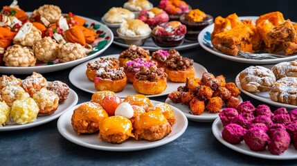 Delicious desserts showcase culinary event home kitchen food photography bright colors sweet temptations