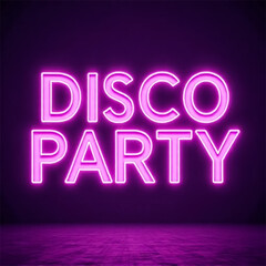 Get ready to groove! A vibrant neon disco party invitation glows with electrifying purple energy against a dark backdrop.
