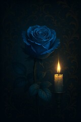 青薔薇と蝋燭