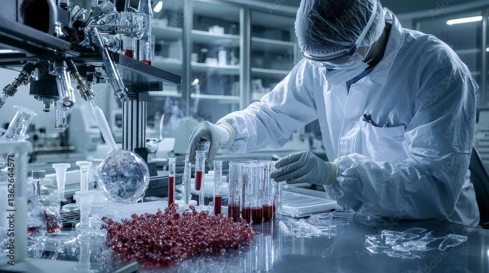 Aufkleber exploring high-tech laboratory research close-up on scientific analysis and innovation