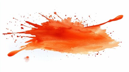 Vibrant Orange Watercolor Splash: Abstract Art Background Texture