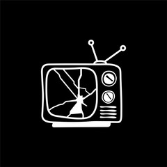 Broken Vintage TV Illustration