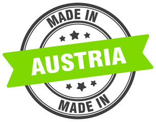 Made in Austria round sign. Made in Austria stamp.