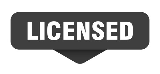 licensed sticker. licensed sign on transparent background
