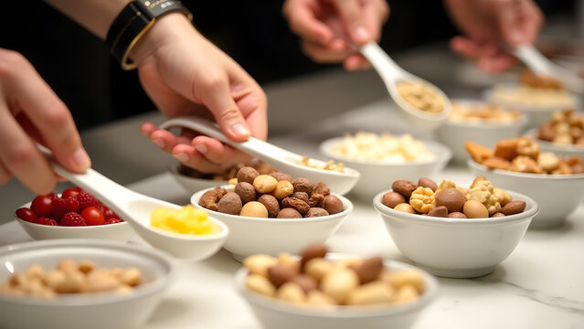 Controlled topping station offering measured portions and elegant serving solutions.