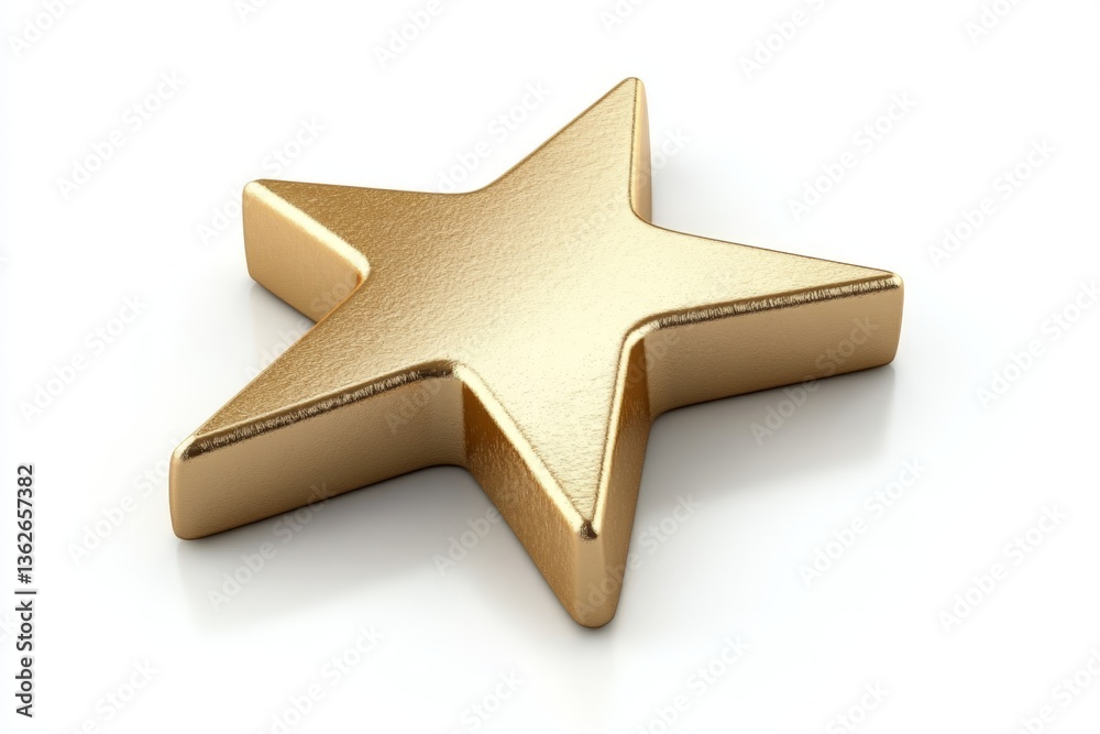 Fototapete golden star with a shiny surface positioned on a plain backdrop for decorative purposes and artistic