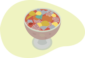 Fruit Ice on the transparent cup