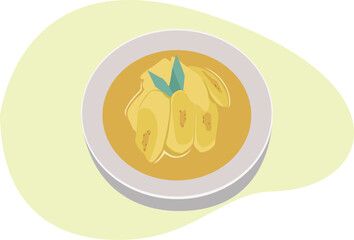 Banana stew in coconut milk