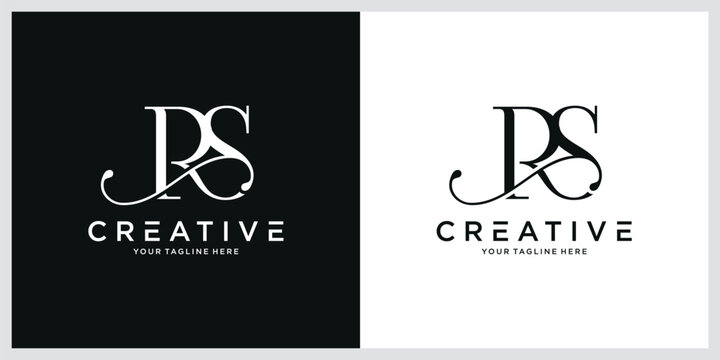 Initial RS or SR Logo Design Vector