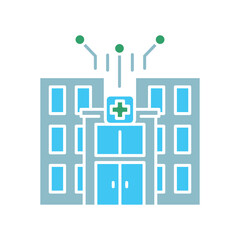 AI optimization of hospital work black line icon for digital and print projects.