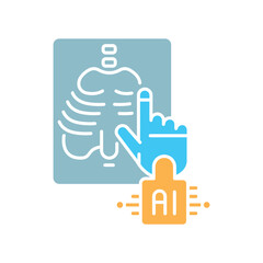 medical image analysis black line icon for digital and print projects.