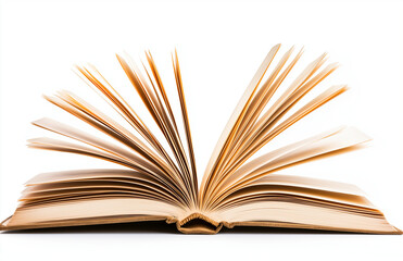 Fototapeta premium open blank book with empty pages, showcasing its crisp, untouched sheets. Ideal for writing, drawing, or journaling, this book invites creativity and inspiration