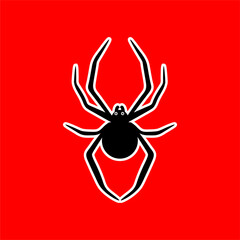 Bold Spider Silhouette on Red Background