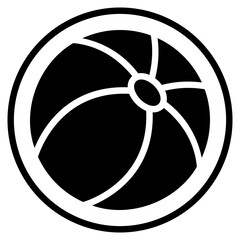 beach ball glyph icon