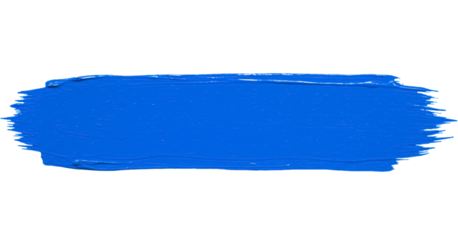 blue stroke of blue paint on transparent background PNG, isolated design element