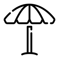 beach umbrella line icon