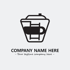 Cup illustration black and white for logo company vector image
