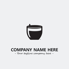 Cup illustration black and white for logo company vector image
