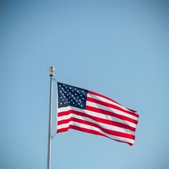 Obraz premium american flag waving in the wind