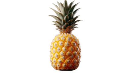 Tropical Delight: A singular pineapple is isolated, presented with intricate texture and vibrant hues, capturing the essence of freshness and exoticism