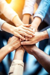 A diverse business team collaborates for shared success.